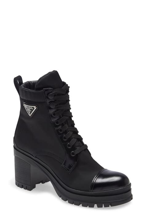 prada americas cup patent leather boots|prada block heel combat boots.